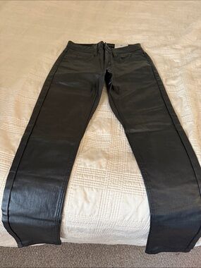 Skinny Faux-Leather Women's Jeans in Black